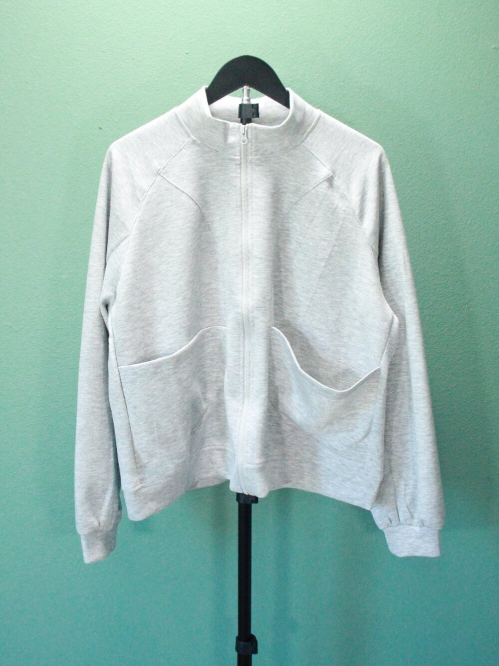 Women's Sweatshirt Zip Up Active Long Sleeve Workout Top Gray